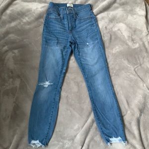 JCrew 9” High Rise Toothpick Jeans